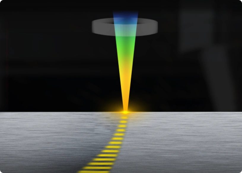 Schemat tradycyjnego cięcia laserowego
